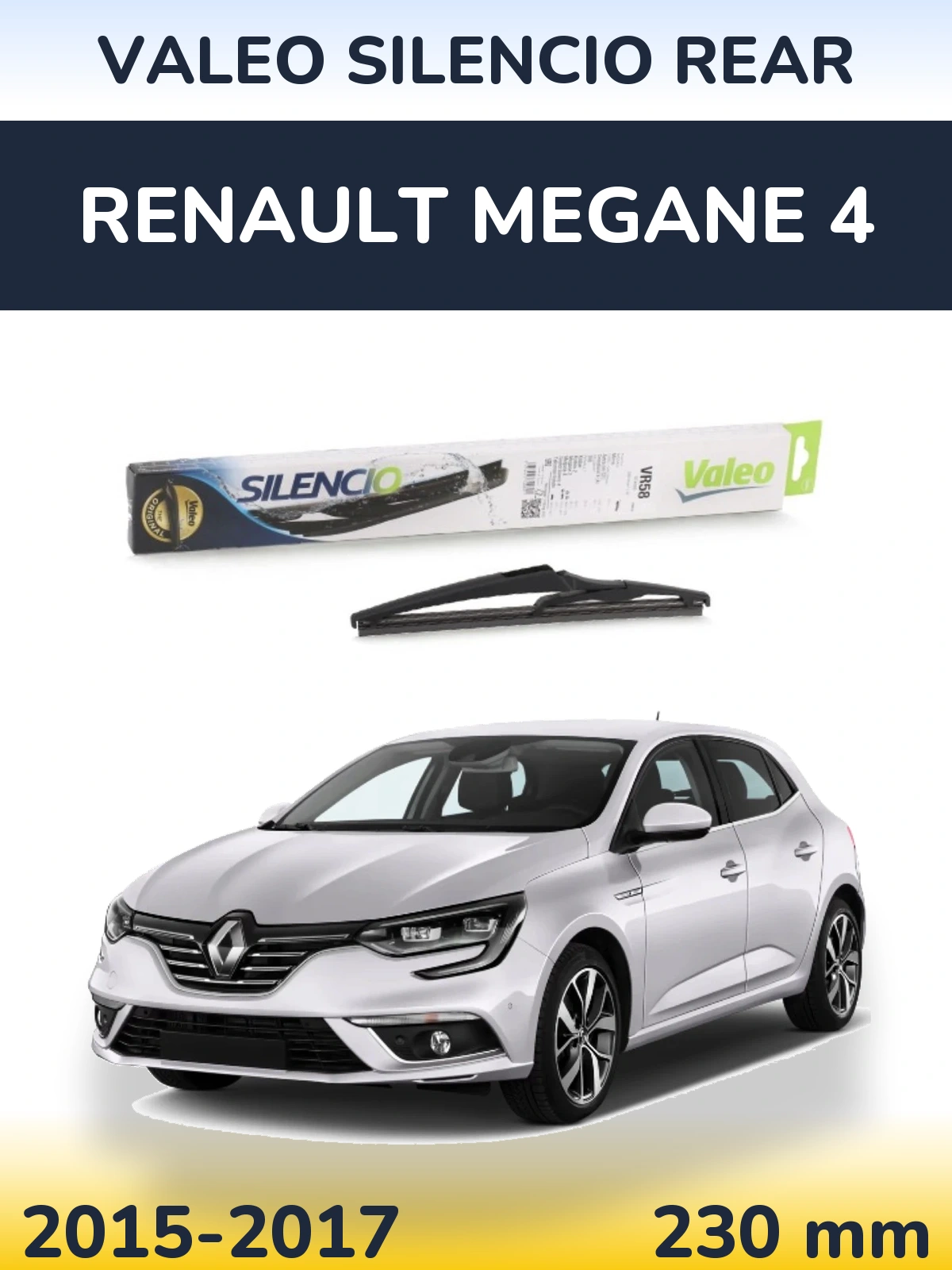 Rear wiper blade Valeo Silencio Rear 240 mm for Renault Megane 4 2015-2017