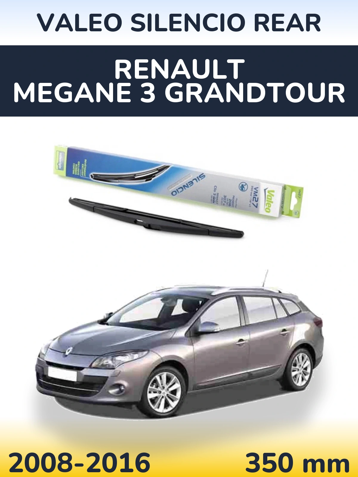 Rear wiper blade Valeo Silencio Rear 350 mm for Renault Megane 3 Grandtour 2008-2016