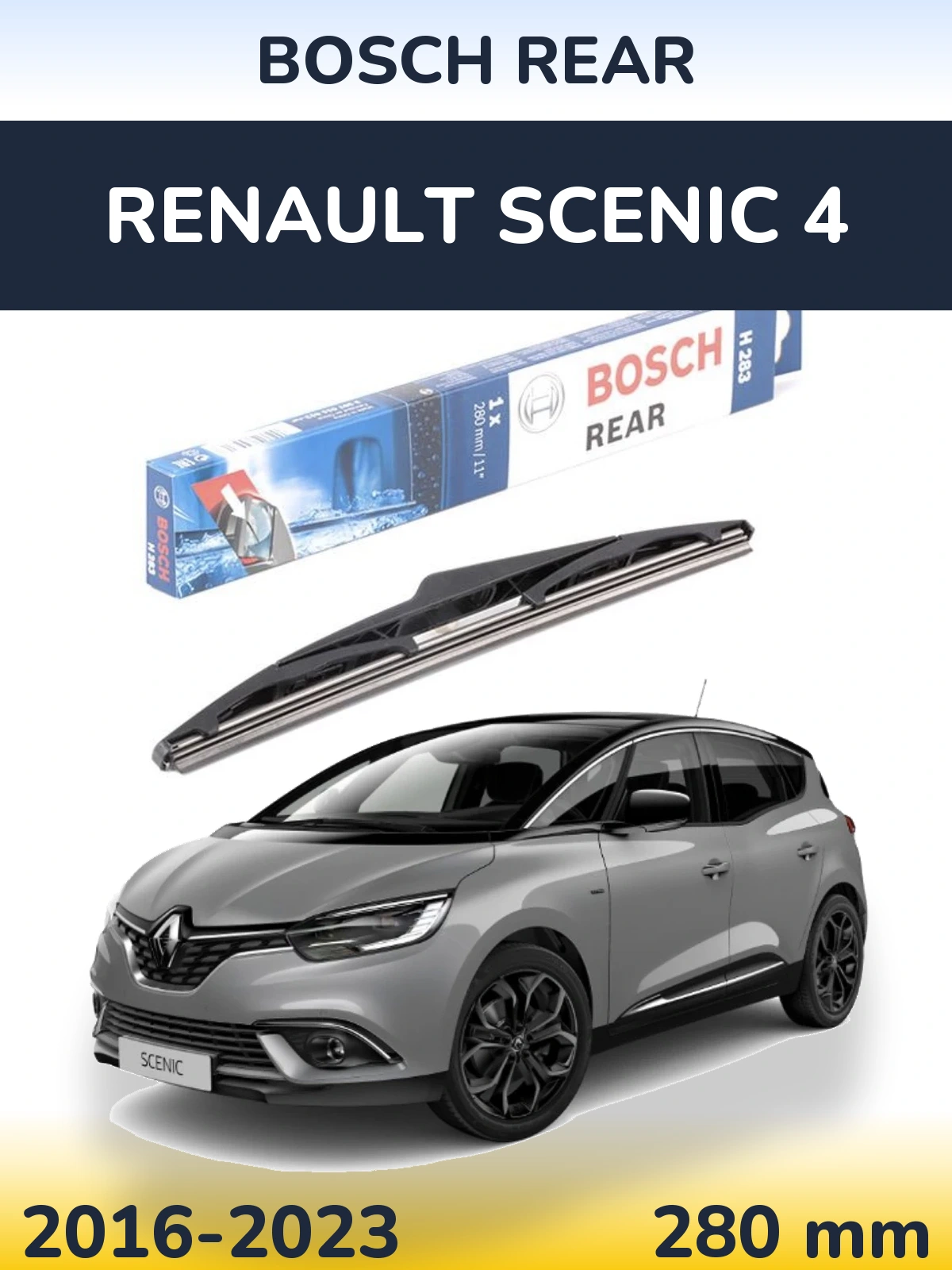 Rear wiper blade BOSCH Rear 280 mm for Renault Scenic 4 2016-2023