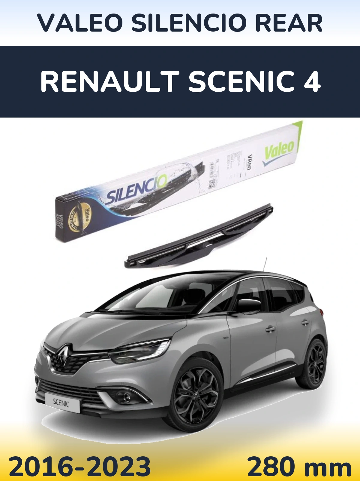 Rear wiper blade Valeo Silencio Rear 280 mm for Renault Scenic 4 2016-2023