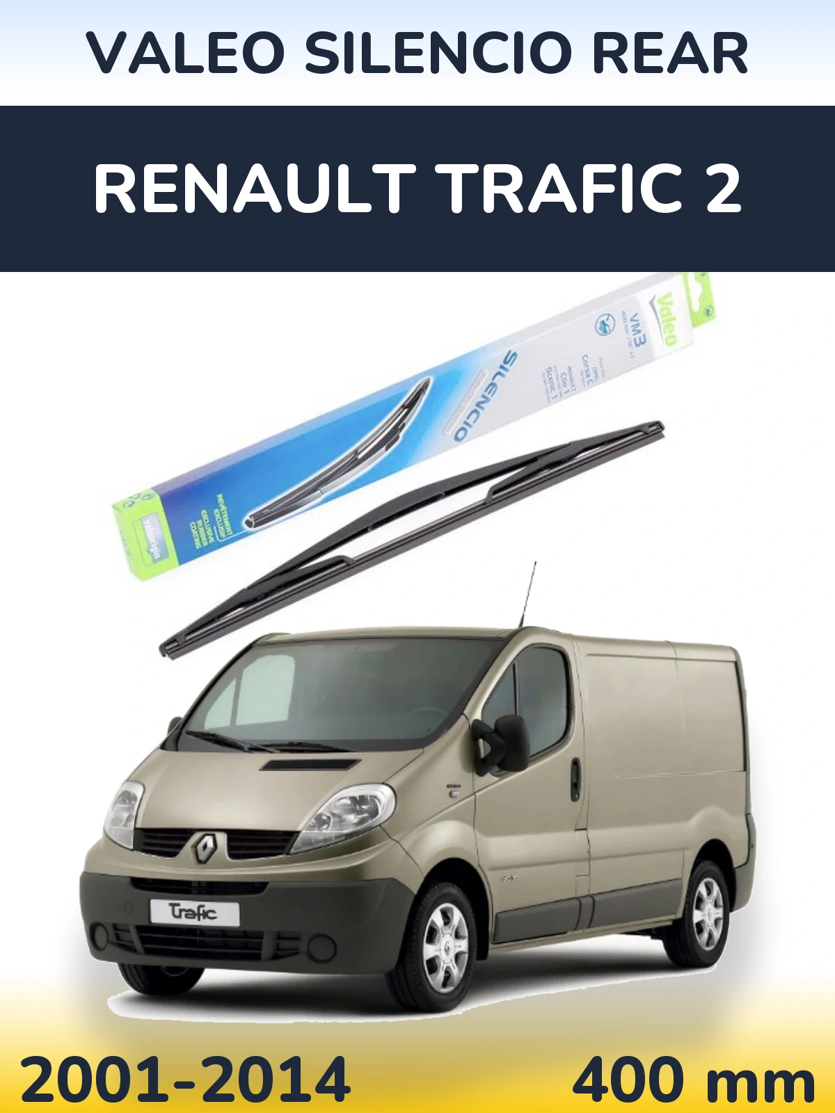 Rear wiper blade Valeo Silencio Rear 400 mm for Renault Trafic 2 2001-2014