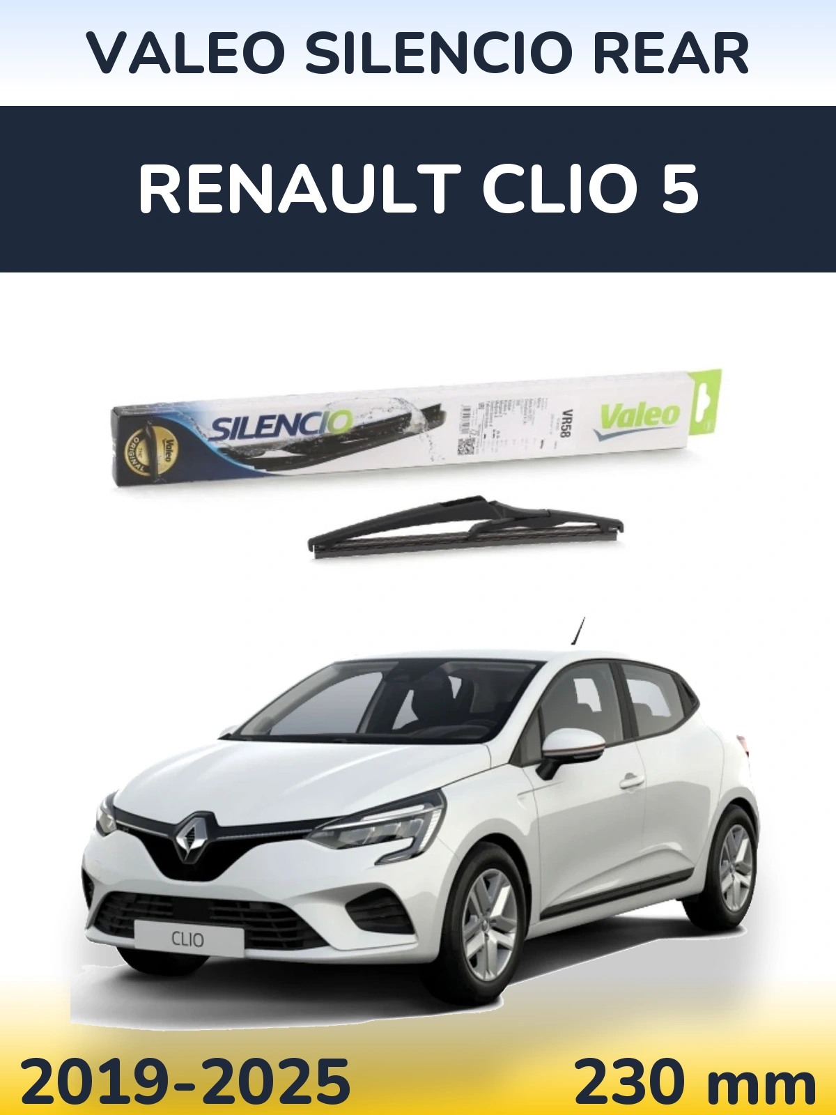 Rear wiper blade Valeo Silencio Rear 240 mm for Renault Clio 5 2019-2025