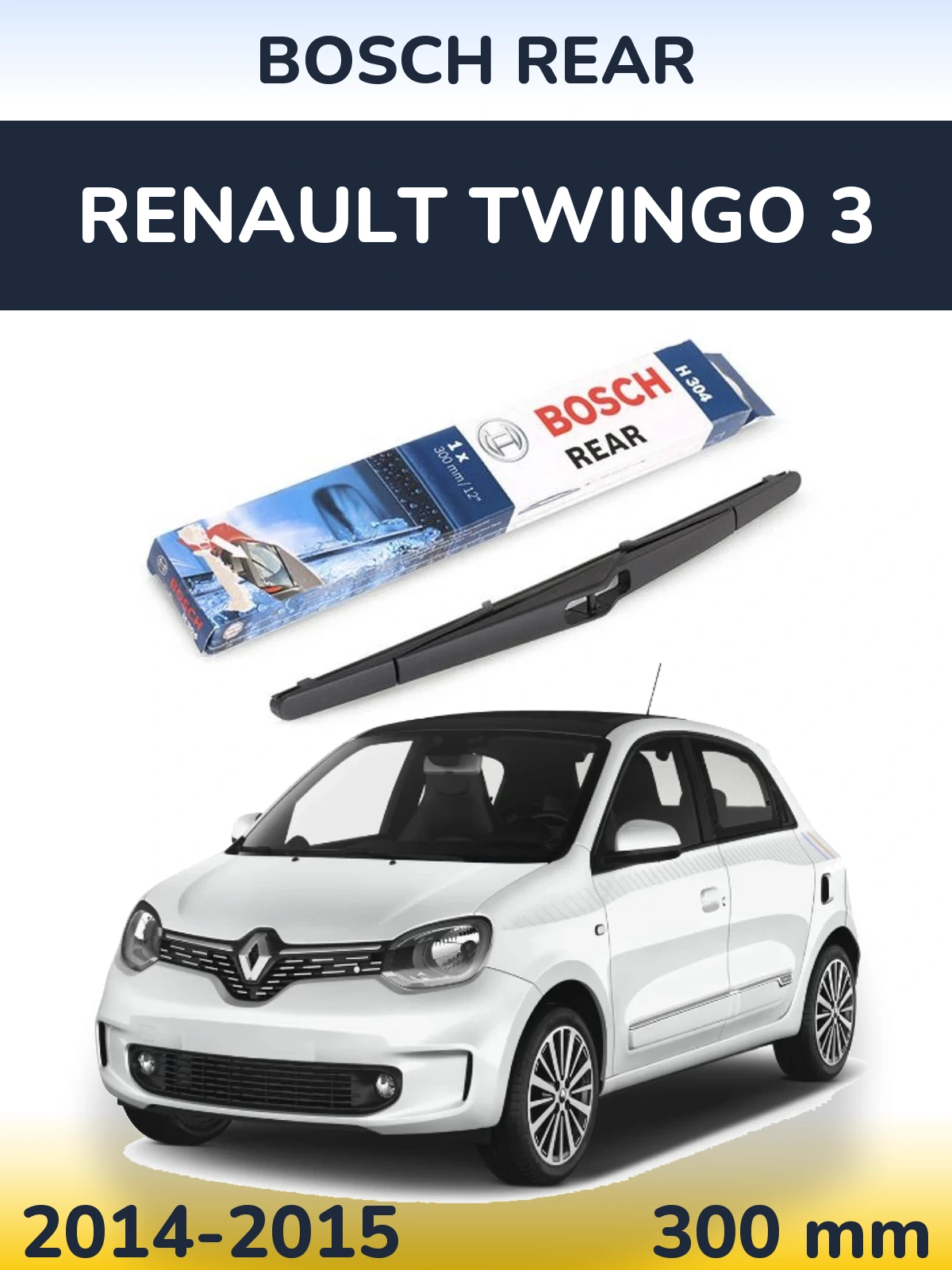 Rear wiper blade BOSCH Rear 300 mm for Renault Twingo 3 2014-2015