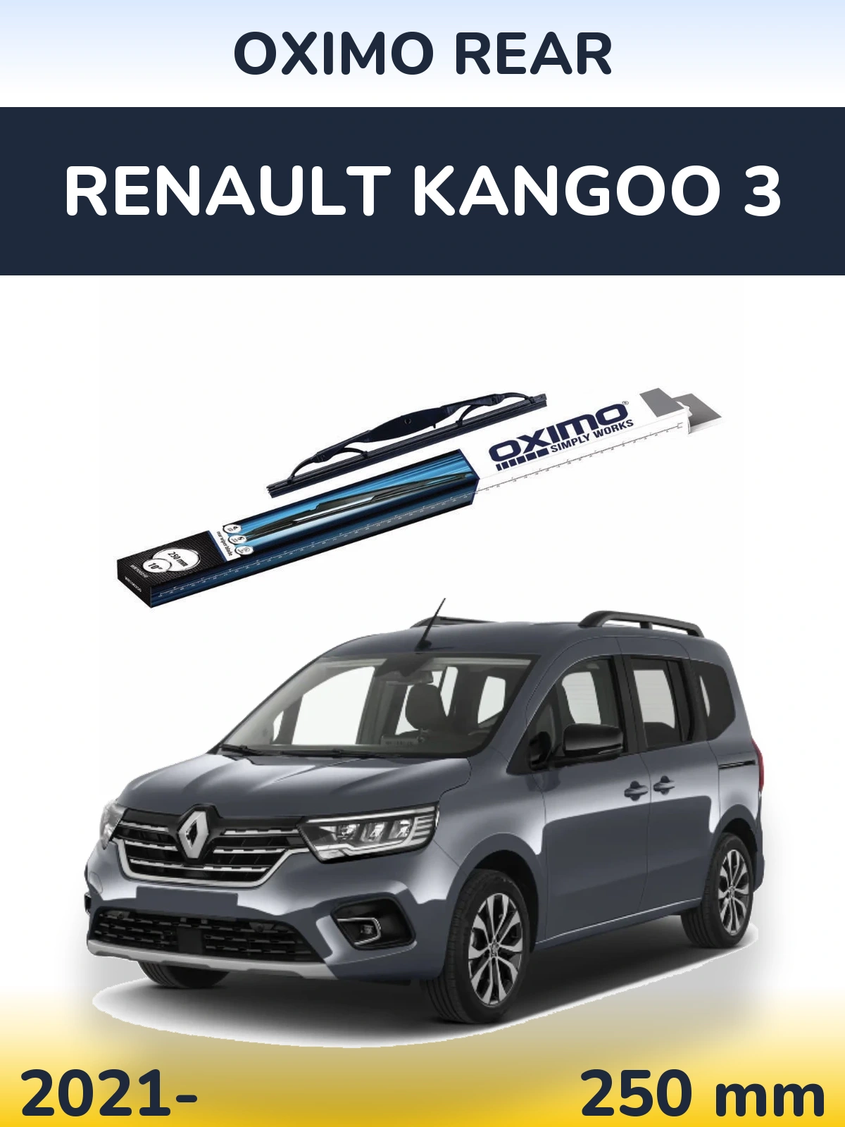 Rear wiper blade Oximo Rear 250 mm for Renault Kangoo 3 2021-2026