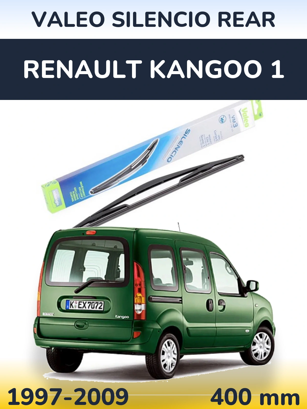 Rear wiper blade Valeo Silencio Rear 400 mm for Renault Kangoo 1 1997-2009