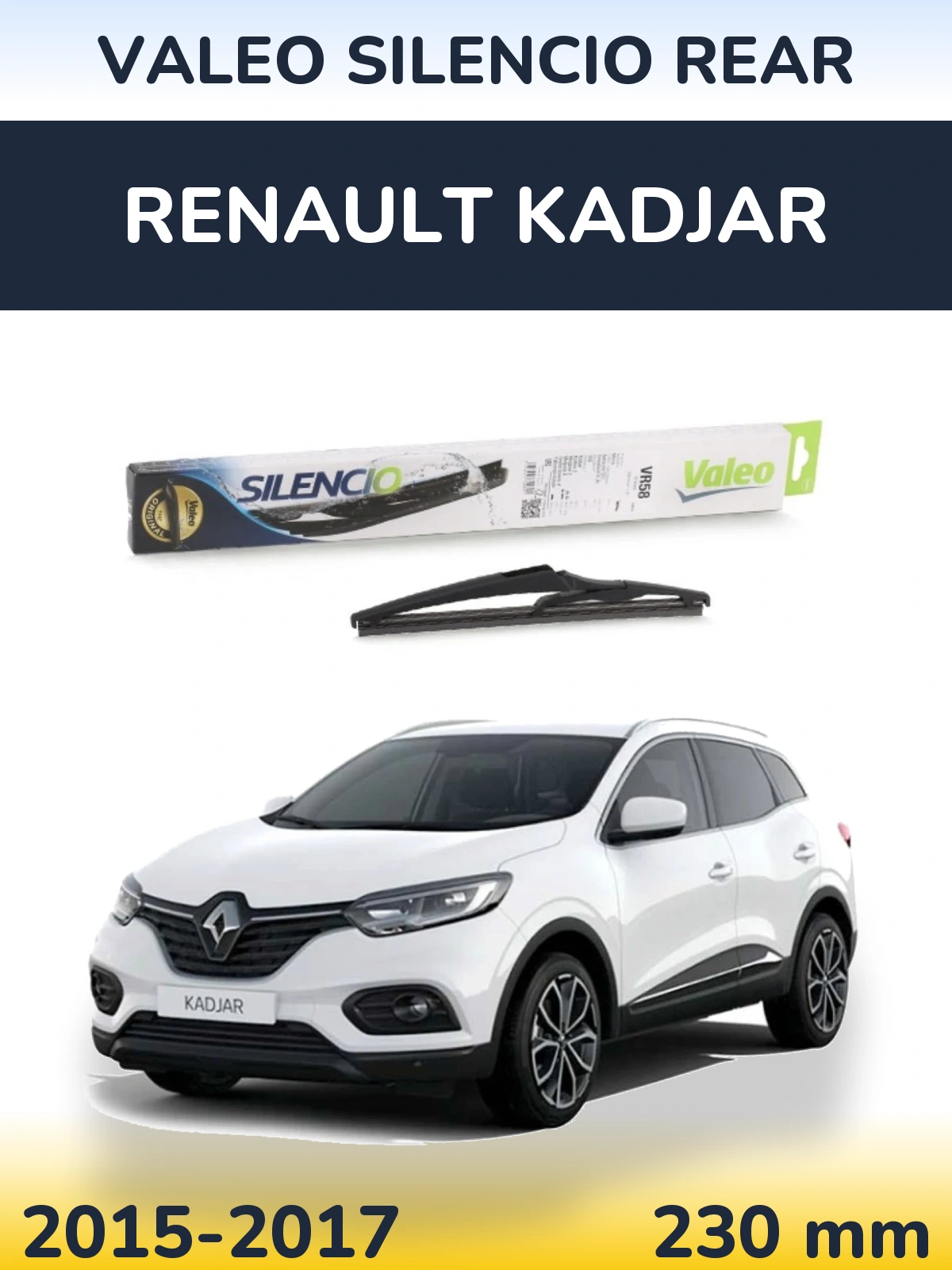 Rear wiper blade Valeo Silencio Rear 240 mm for Renault Kadjar 2015-2017