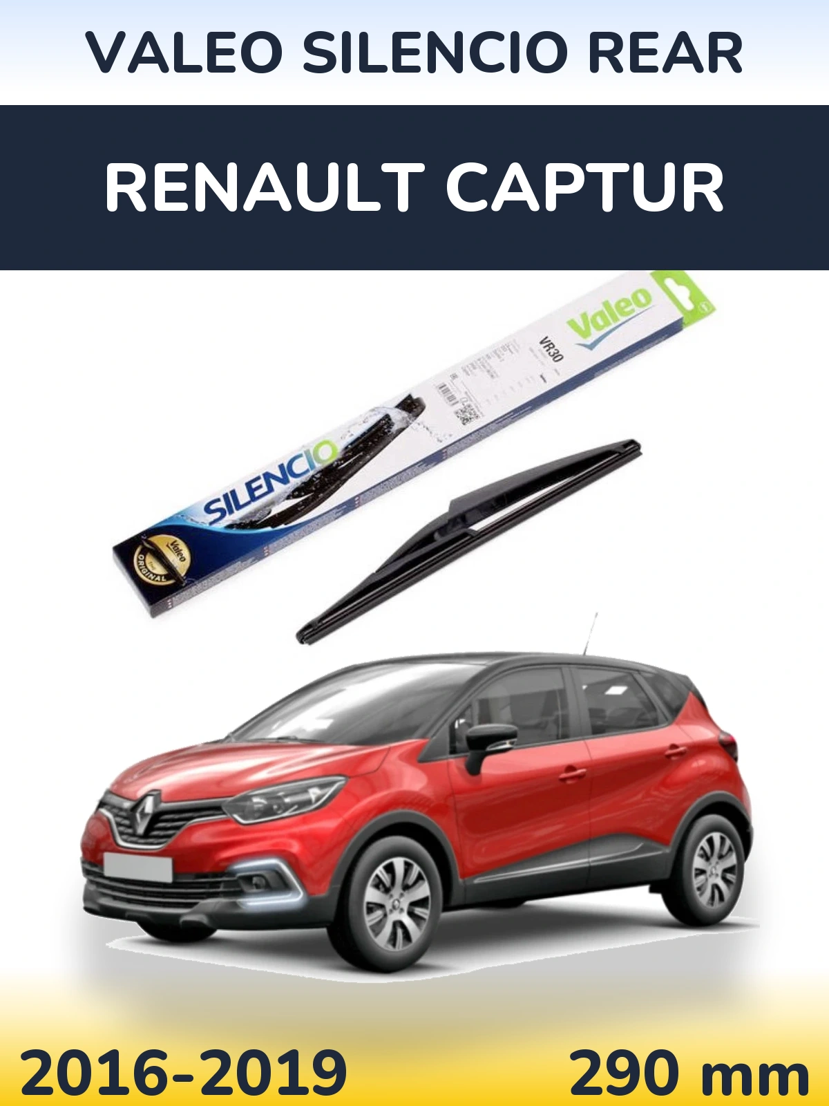 Rear wiper blade Valeo Silencio Rear 290 mm for Renault Captur 2016-2019