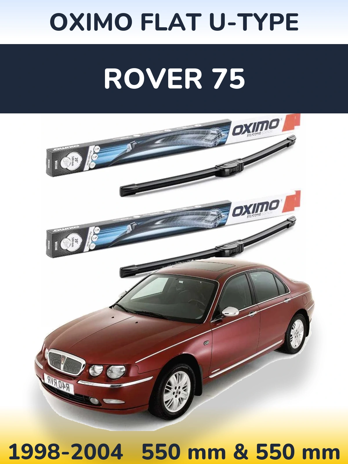 Комплект передних дворников Oximo Flat U-type 550 & 550 мм для Rover 75 1998-2004