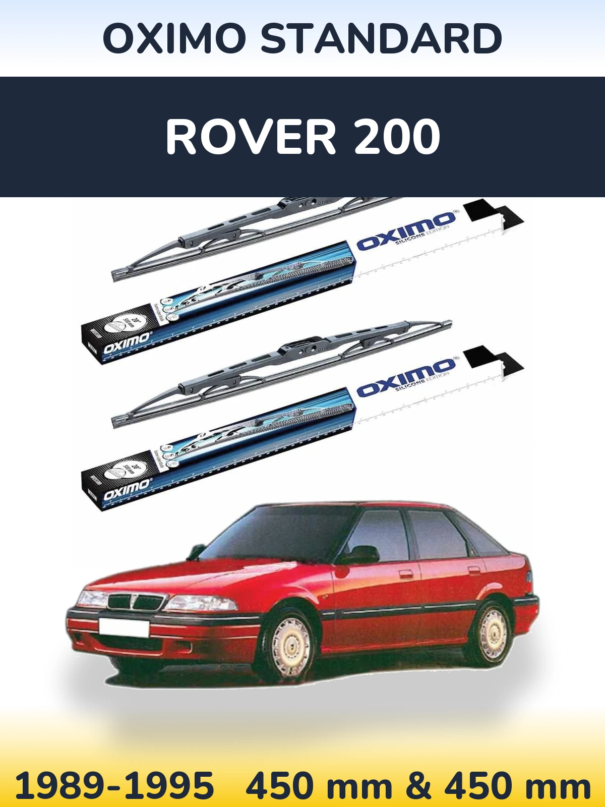 Комплект передних дворников Oximo Standard 450 & 450 мм для Rover 200 1989-1995