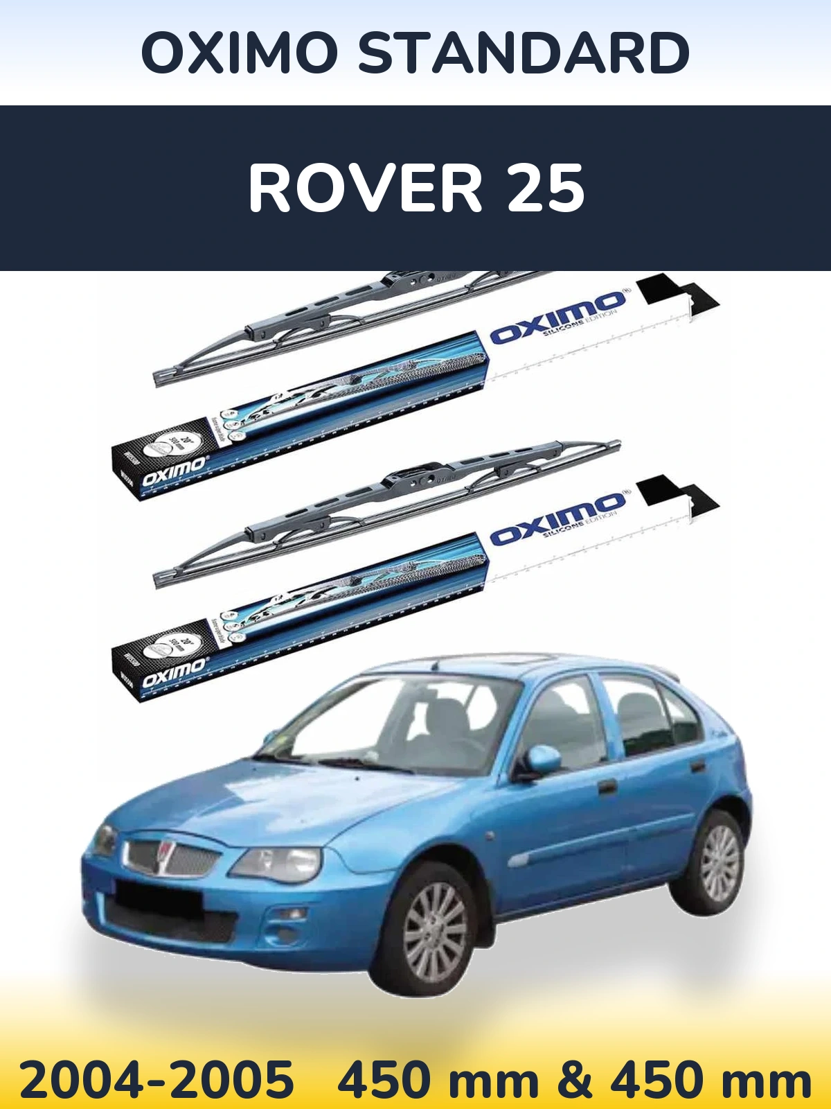 Комплект передних дворников Oximo Standard 450 & 450 мм для Rover 25 2004-2005