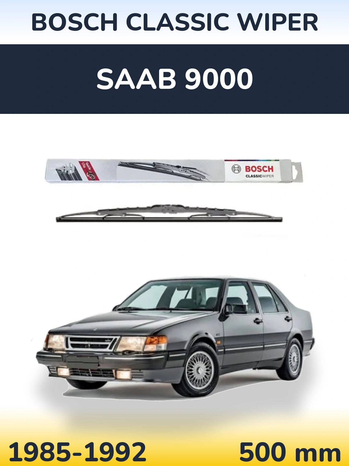 Задний дворник BOSCH Classic Wiper 500 мм для SAAB 9000 1985-1992