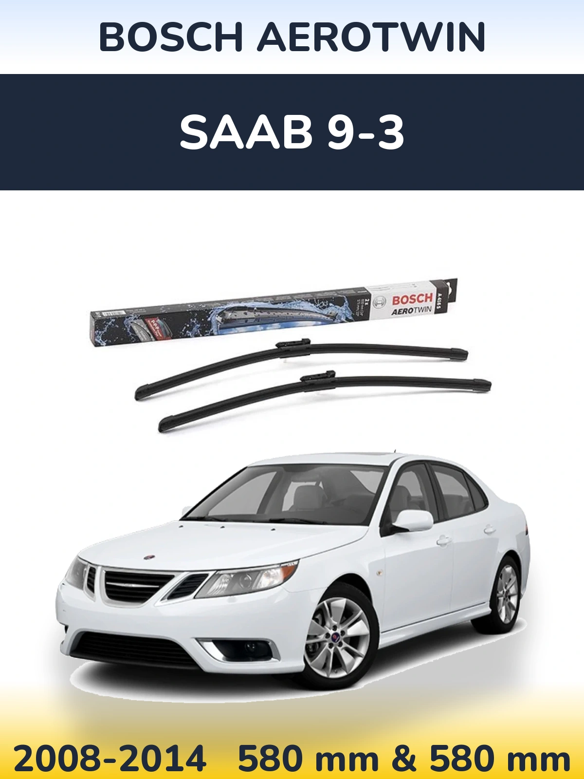 Комплект передніх щіток BOSCH AeroTwin 600 & 580 мм для SAAB 9-3 2008-2014