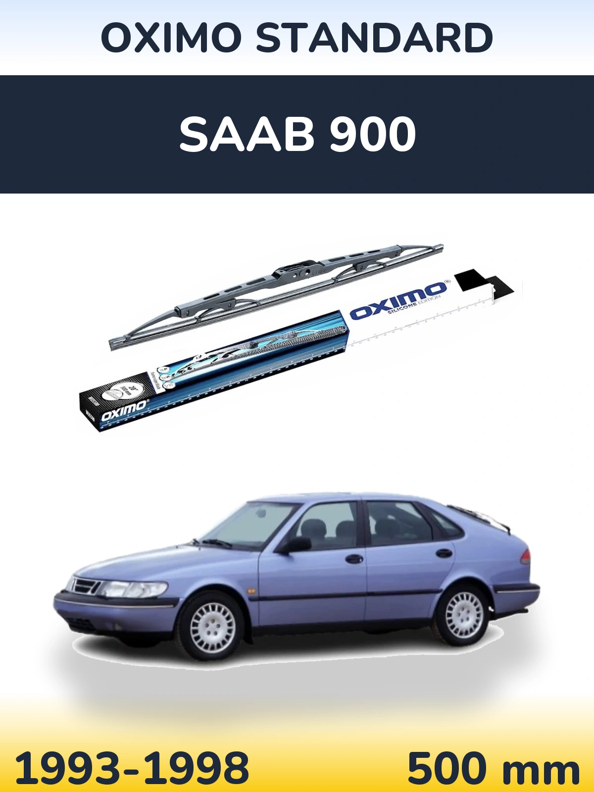 Rear wiper blade Oximo Standard 500 mm for SAAB 900 1993-1998