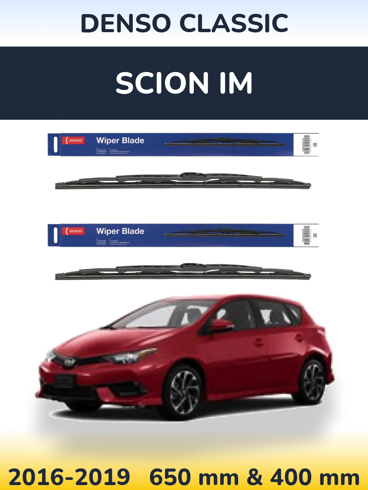 Комплект передніх щіток Denso Classic 650 & 400 мм для Scion iM 2016-2019