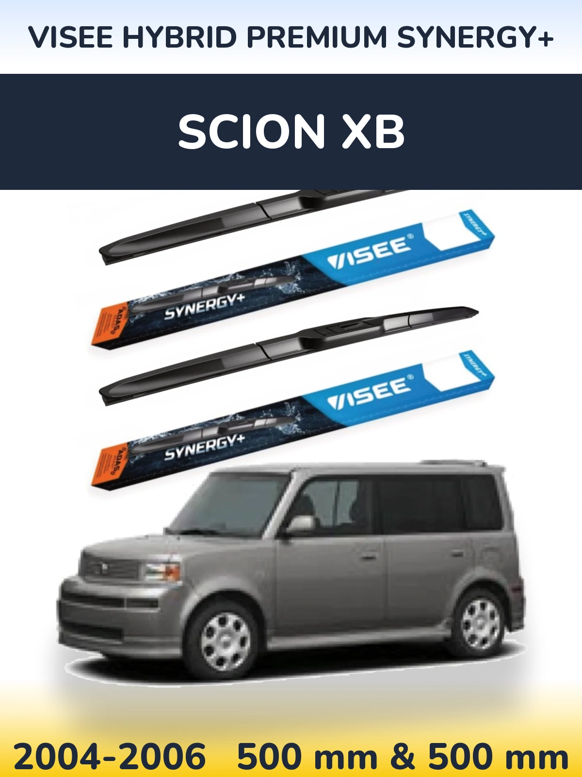 Комплект передних дворников VISEE HYBRID PREMIUM SYNERGY+ 500 & 500 мм для Scion xB 2004-2006
