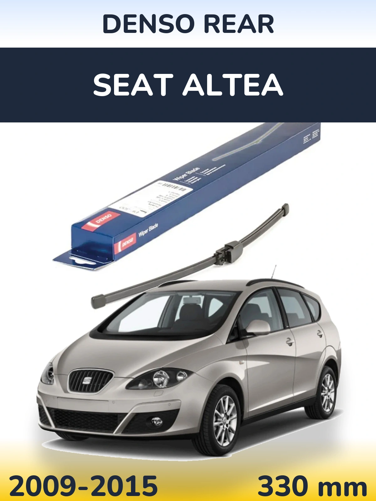 Rear wiper blade Denso Rear 335 mm for SEAT Altea 2009-2015