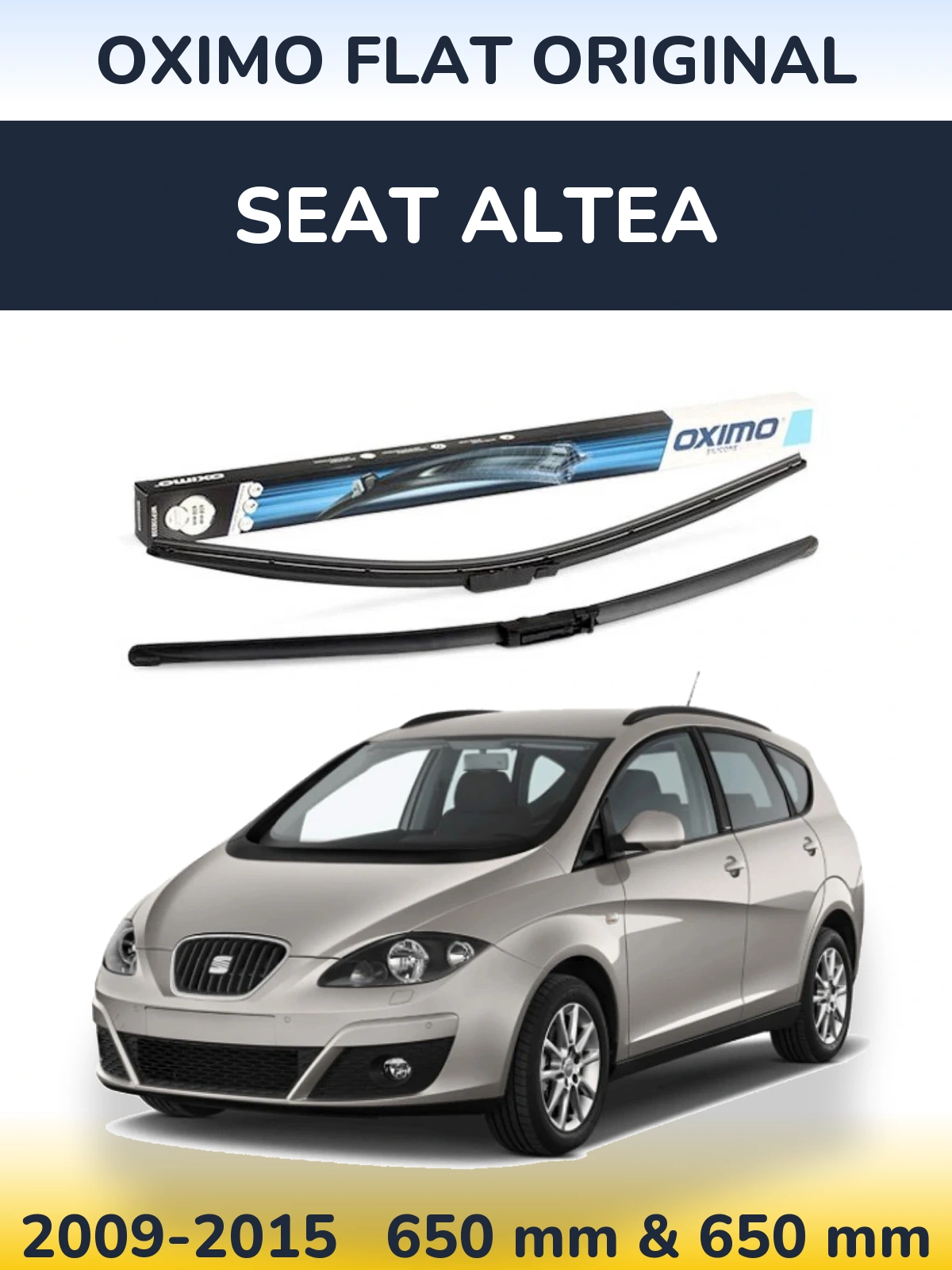 Комплект передних дворников Oximo Flat Original 650 & 650 мм для SEAT Altea 2009-2015