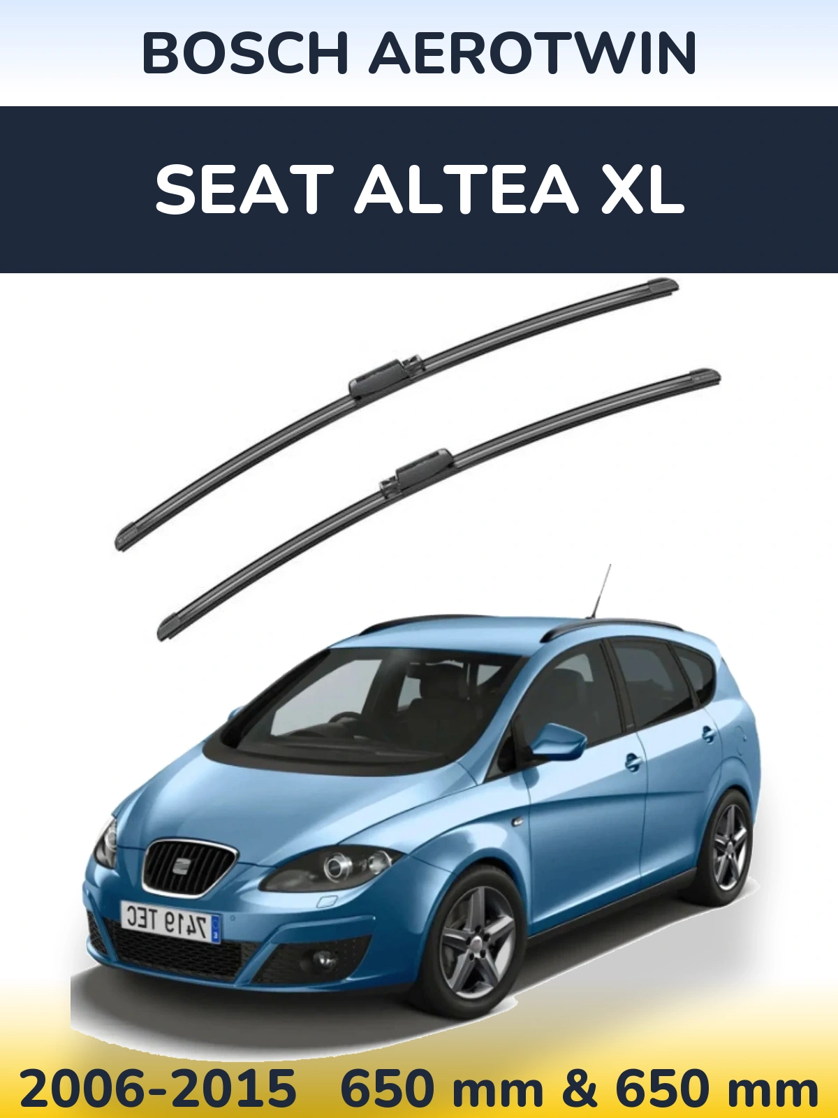 Комплект передних дворников BOSCH AeroTwin 650 & 650 мм для SEAT Altea XL 2006-2015