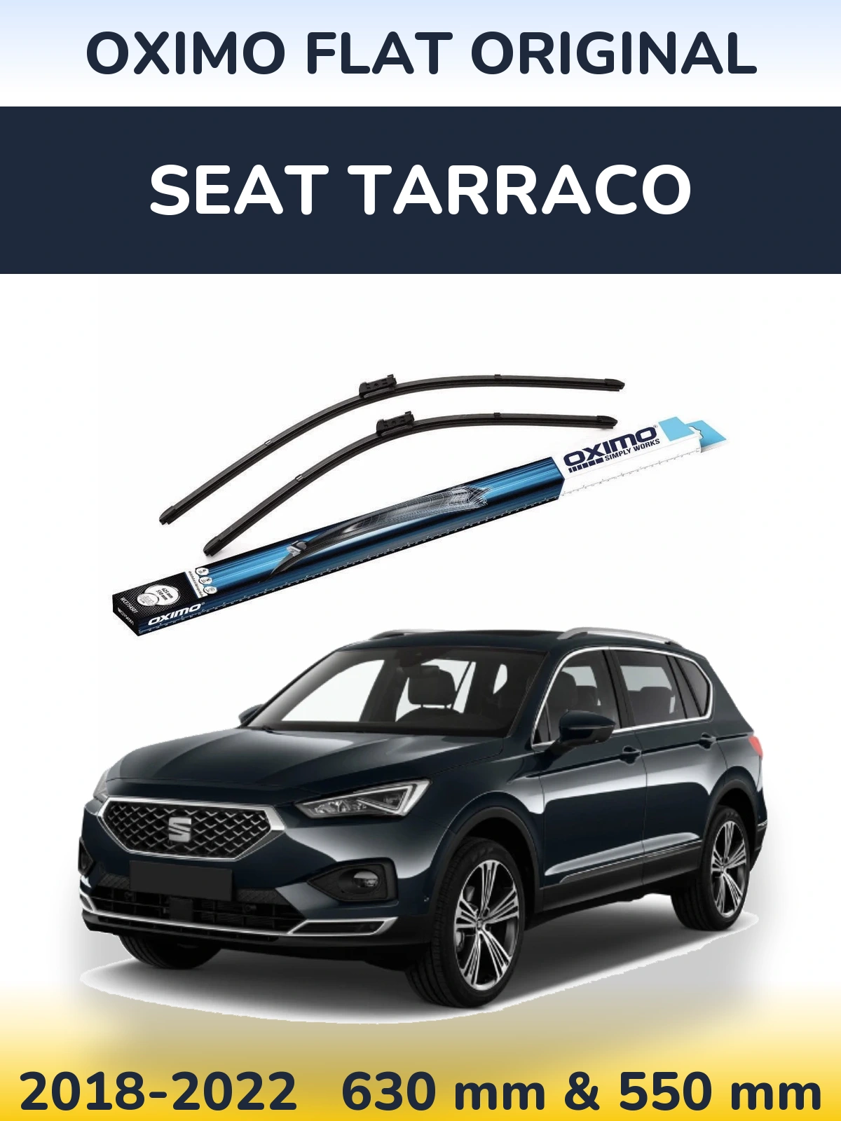 Комплект передніх щіток Oximo Flat Original 630 & 550 мм для SEAT Tarraco 2018-2022
