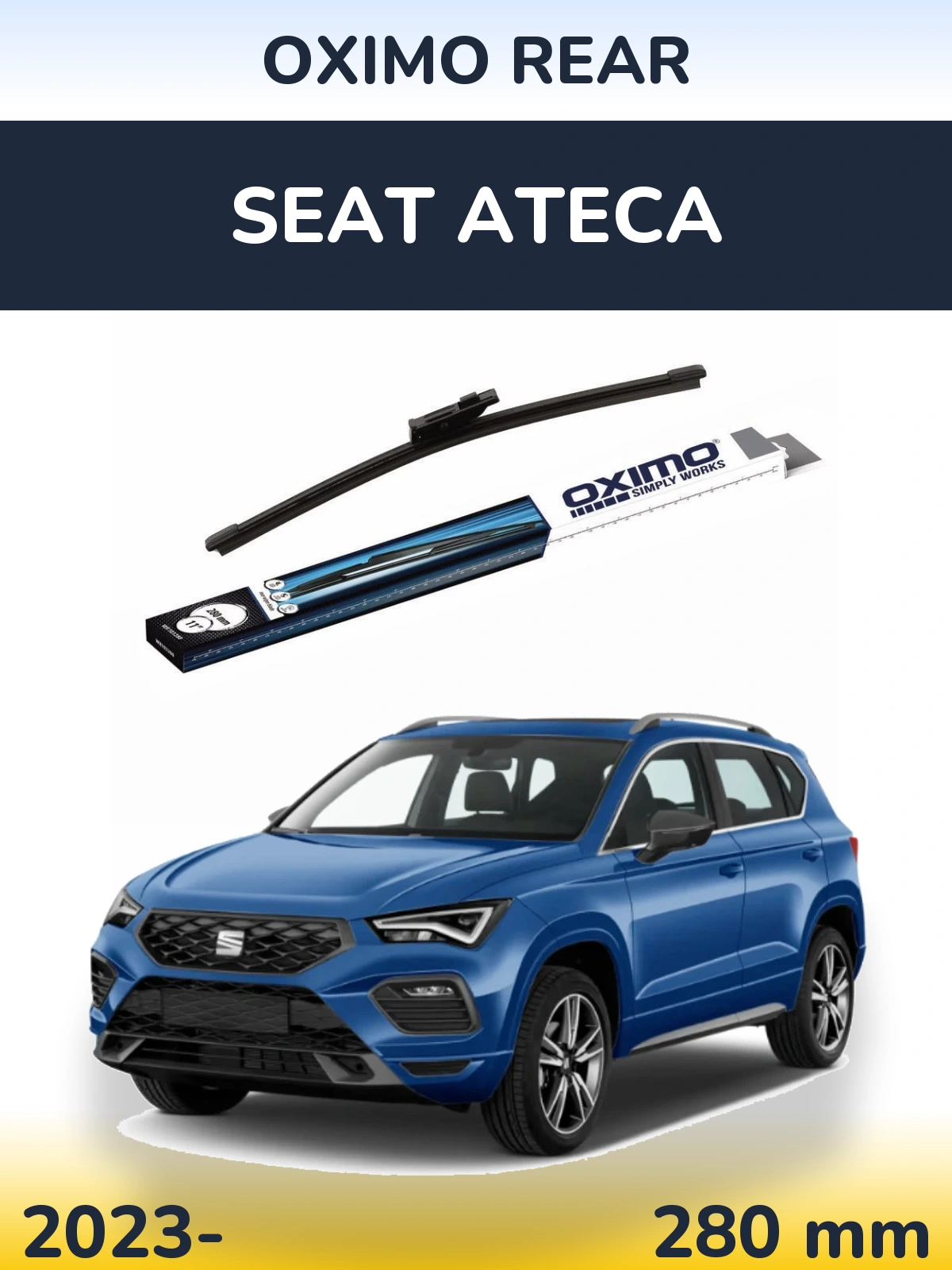 Rear wiper blade Oximo Rear 280 mm for SEAT Ateca 2023-2026