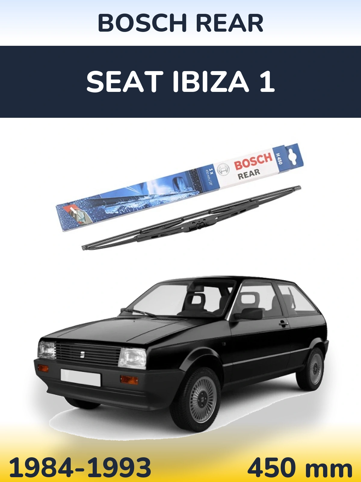 Rear wiper blade BOSCH Rear 450 mm for SEAT Ibiza 1 1984-1993