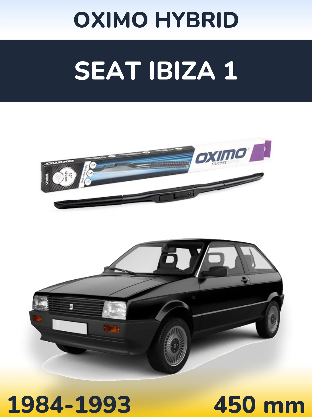 Передний дворник Oximo Hybrid 450 мм для SEAT Ibiza 1 1984-1993