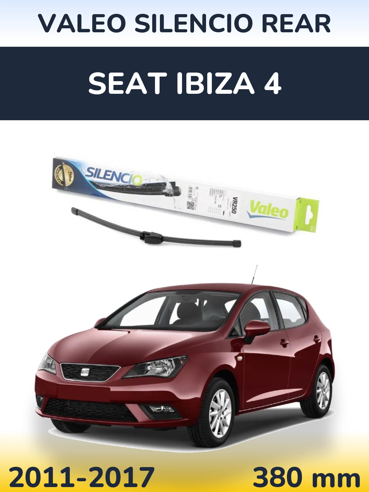 Rear wiper blade Valeo Silencio Rear 335 mm for SEAT Ibiza 4 2011-2017
