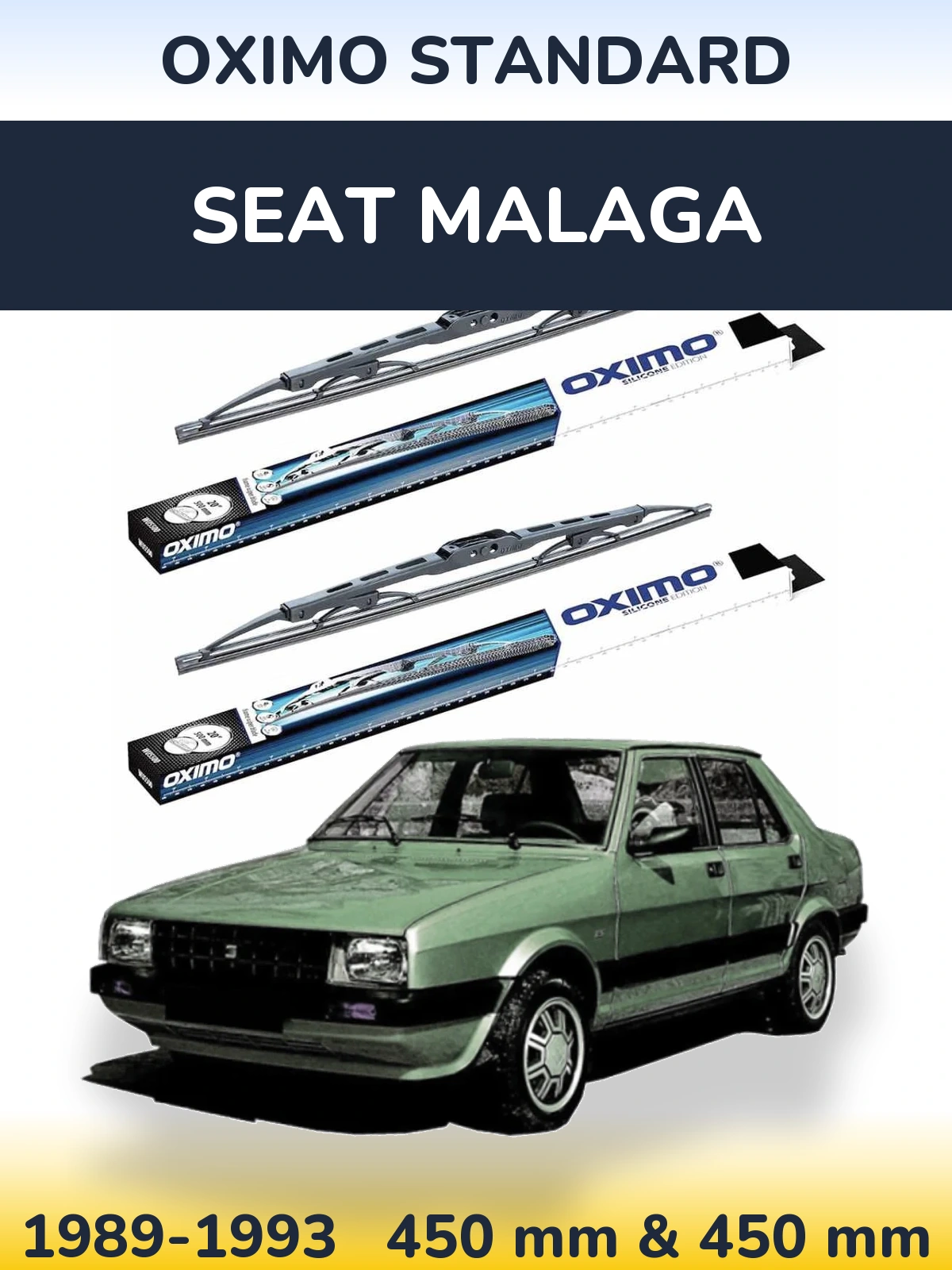 Комплект передніх щіток Oximo Standard 450 & 450 мм для SEAT Malaga 1989-1993