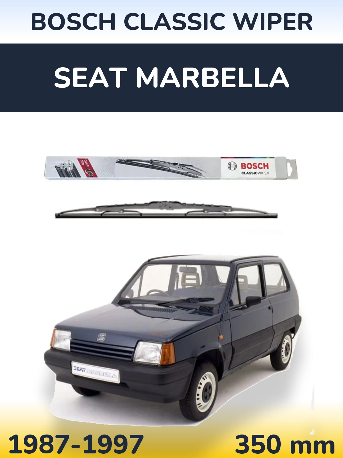 Rear wiper blade BOSCH Classic Wiper 340 mm for SEAT Marbella 1987-1997