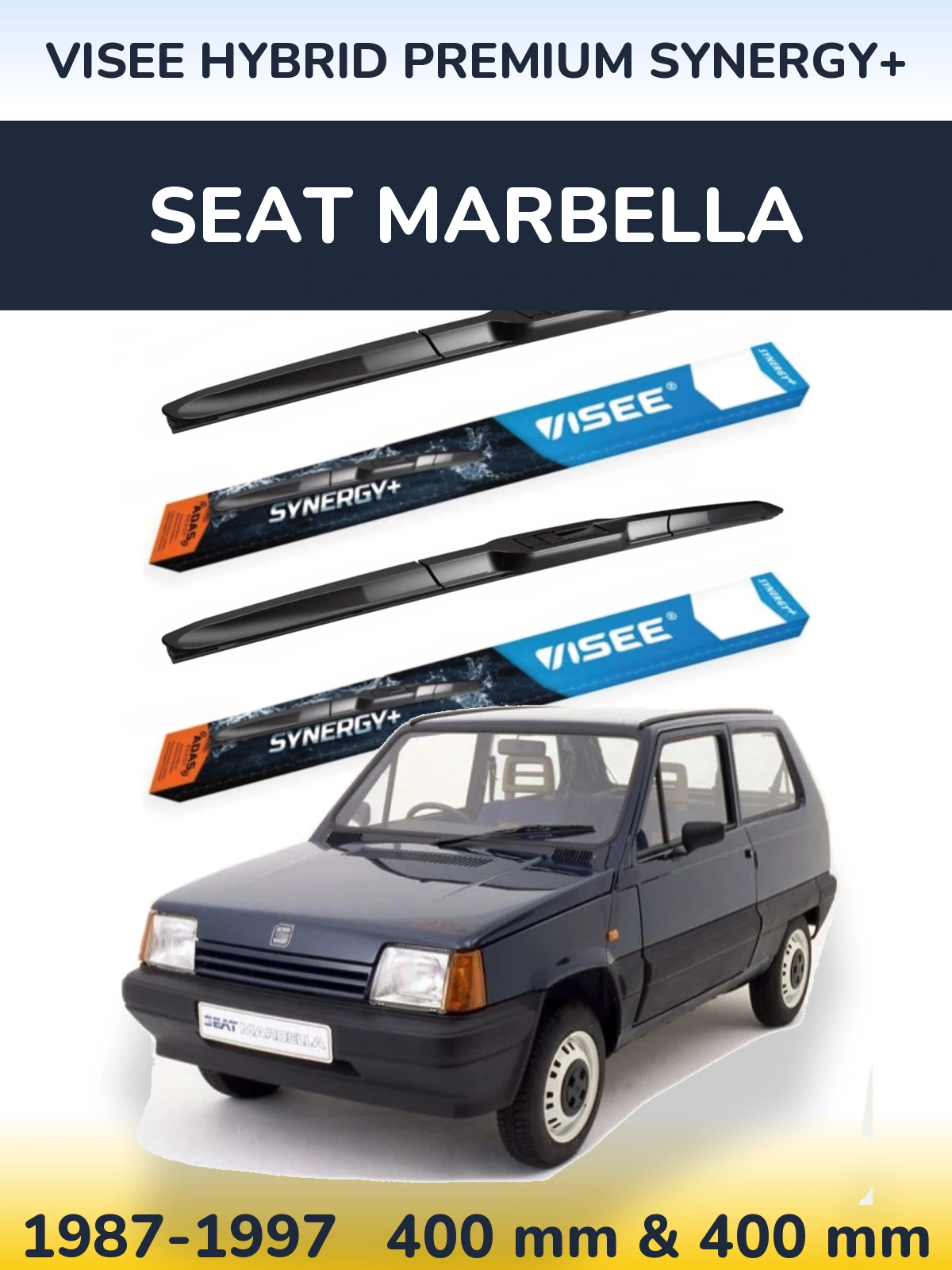 Комплект передних дворников VISEE HYBRID PREMIUM SYNERGY+ 400 & 400 мм для SEAT Marbella 1987-1997