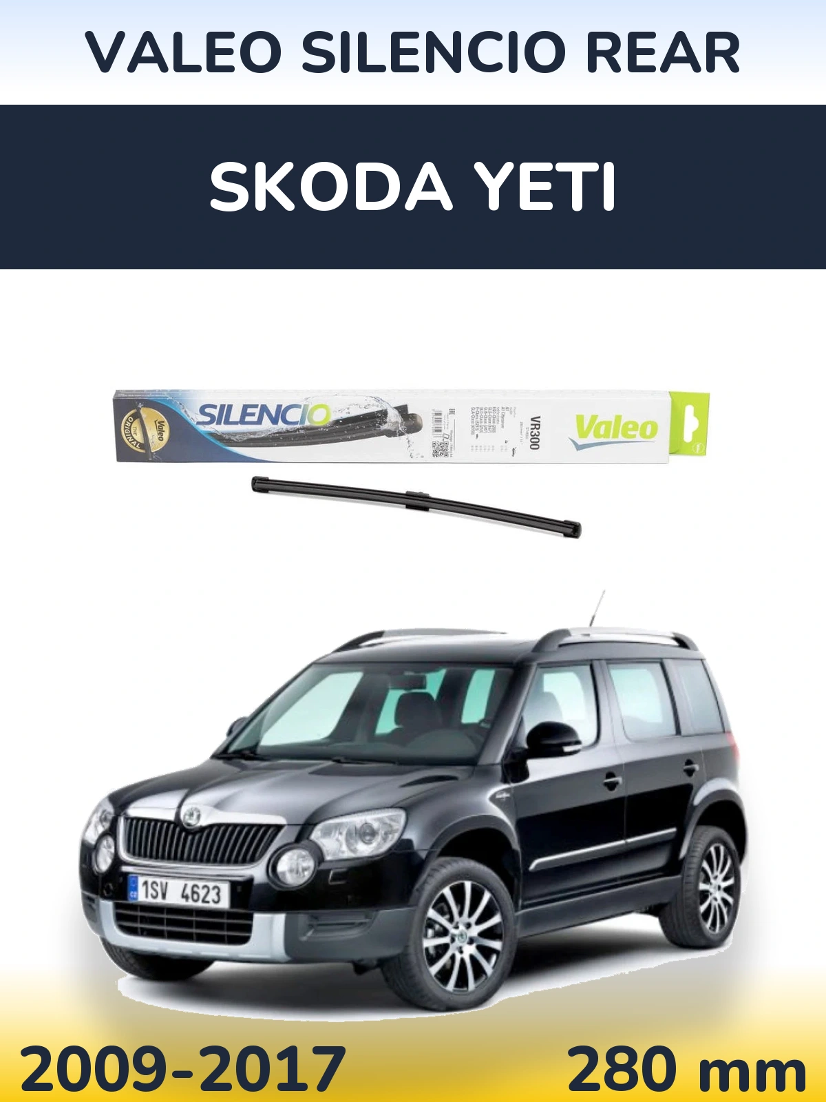 Rear wiper blade Valeo Silencio Rear 285 mm for Skoda Yeti 2009-2017
