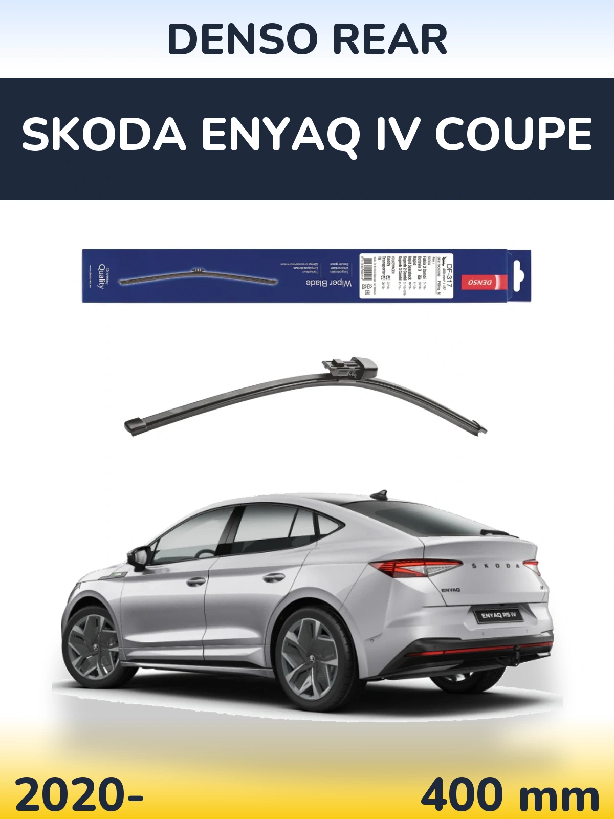 Задний дворник Denso Rear 400 мм для Skoda Enyaq iV Coupe 2020-2026