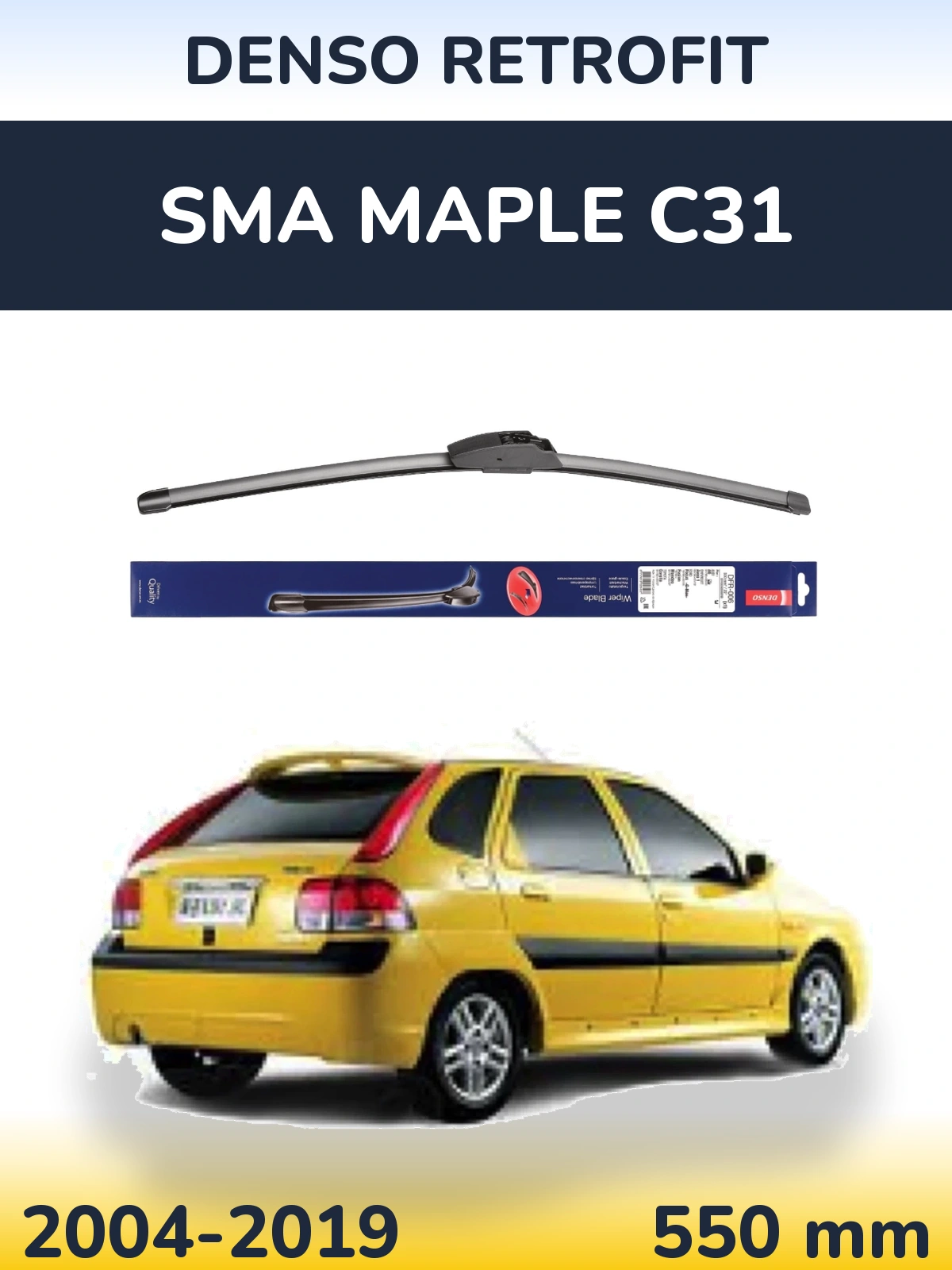 Front wiper blade Denso Retrofit 550 mm for SMA Maple C31 2004-2019