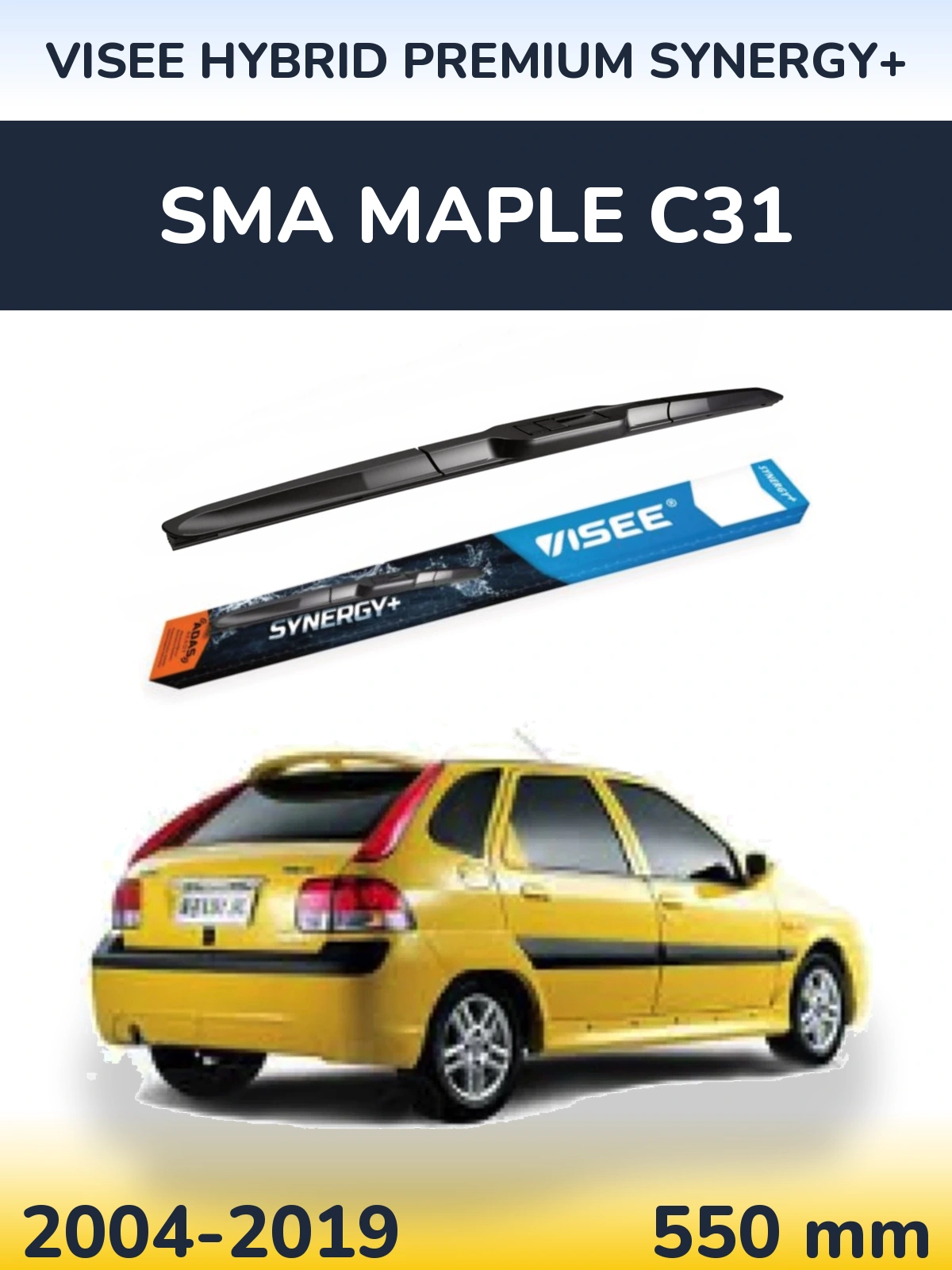 Front wiper blade VISEE HYBRID PREMIUM SYNERGY+ 550 mm for SMA Maple C31 2004-2019