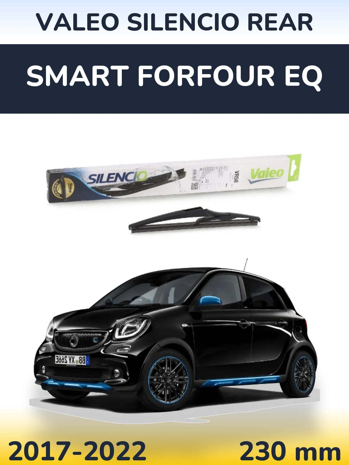 Rear wiper blade Valeo Silencio Rear 240 mm for Smart Forfour EQ 2017-2022