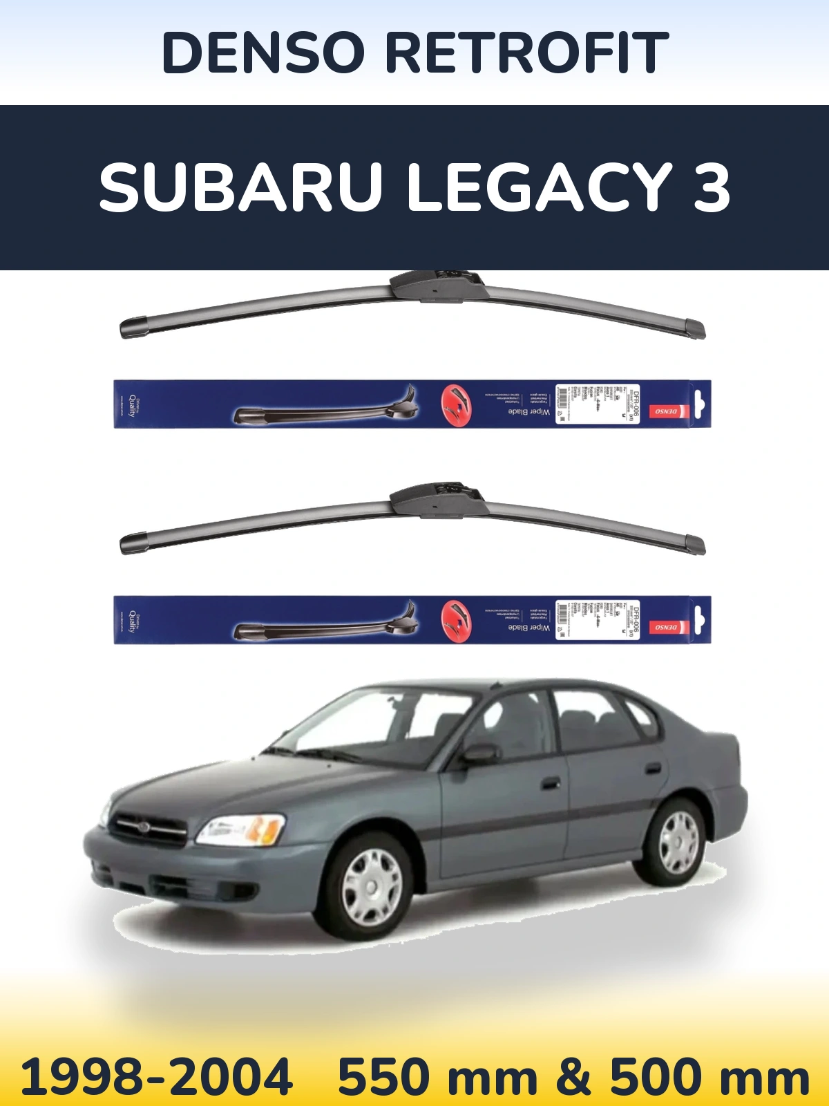 Комплект передніх щіток Denso Retrofit 550 & 500 мм для Subaru Legacy 3 1998-2004