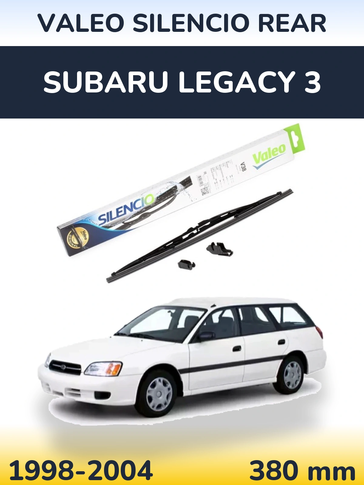 Rear wiper blade Valeo Silencio Rear 380 mm for Subaru Legacy 3 1998-2004