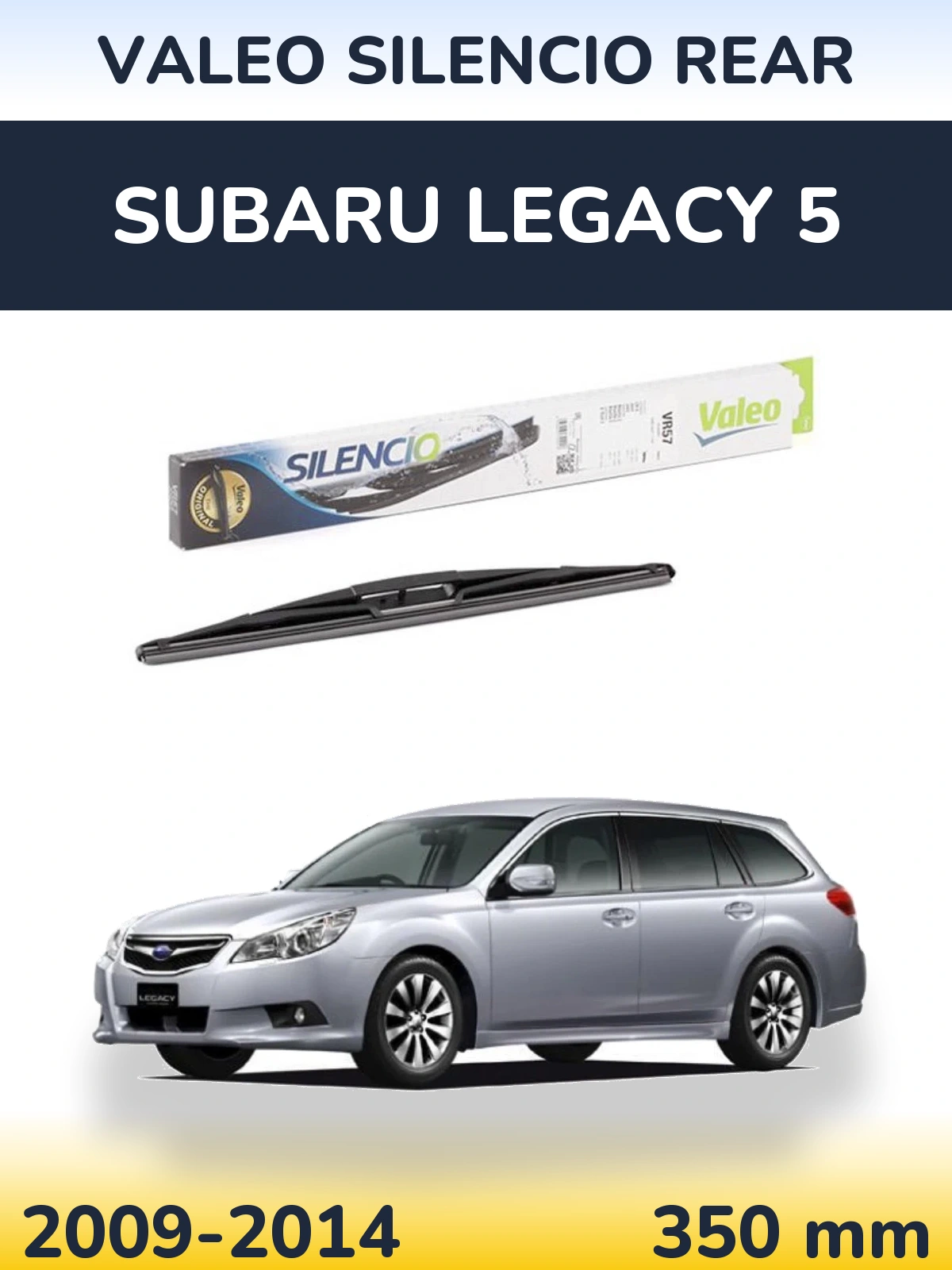 Rear wiper blade Valeo Silencio Rear 345 mm for Subaru Legacy 5 2009-2014