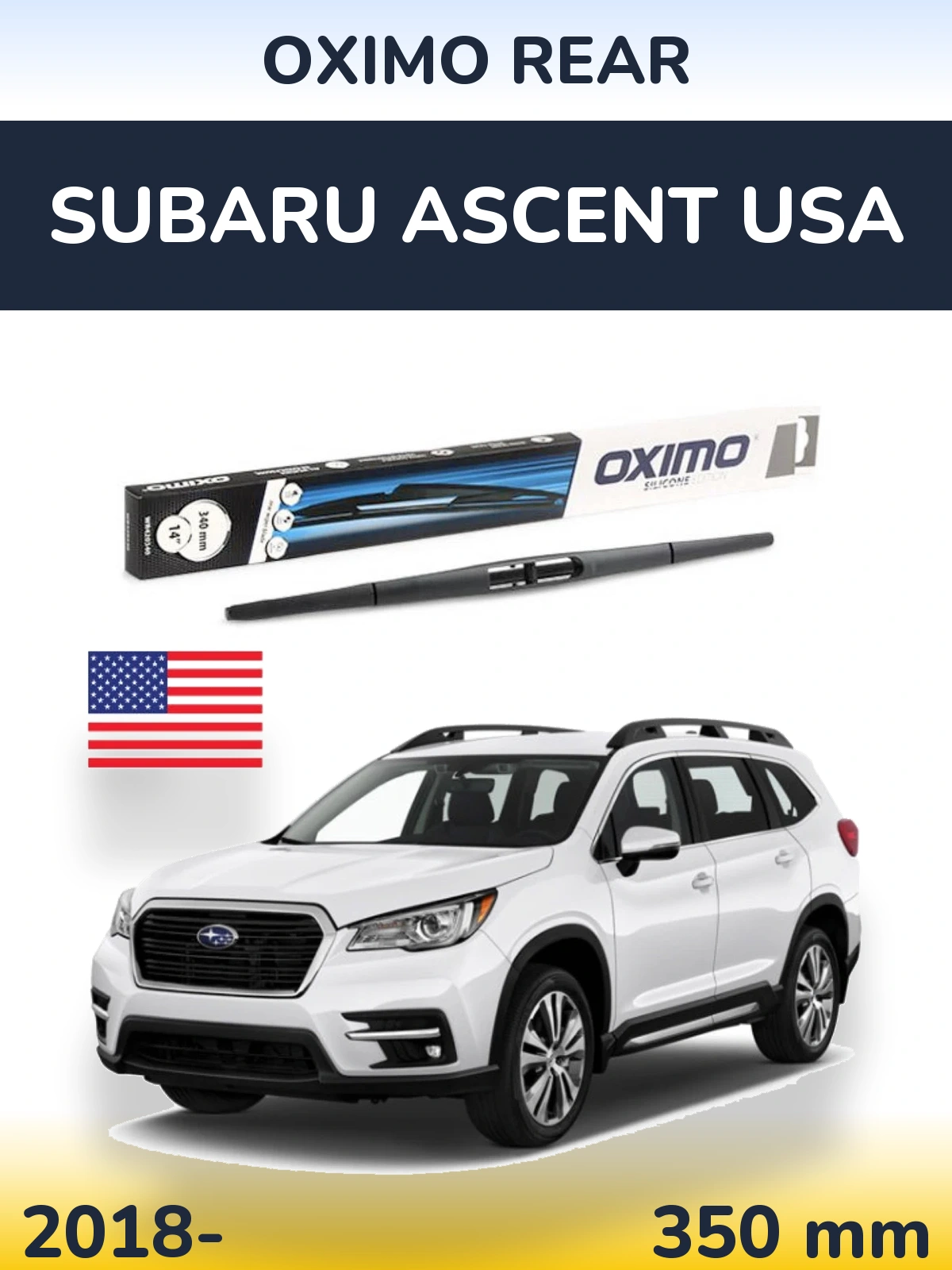 Rear wiper blade Oximo Rear 350 mm for Subaru Ascent USA 2018-2026