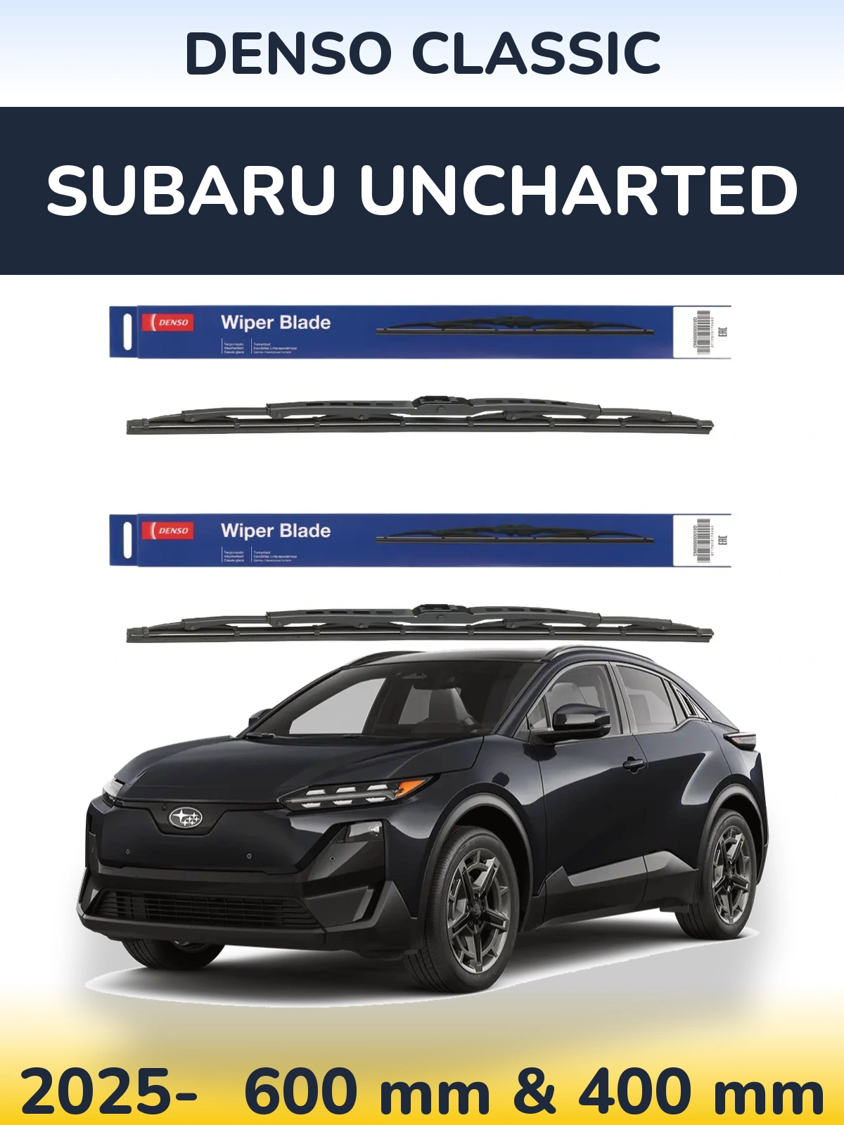 Комплект передних дворников Denso Classic 600 & 400 мм для Subaru Uncharted 2025-2026