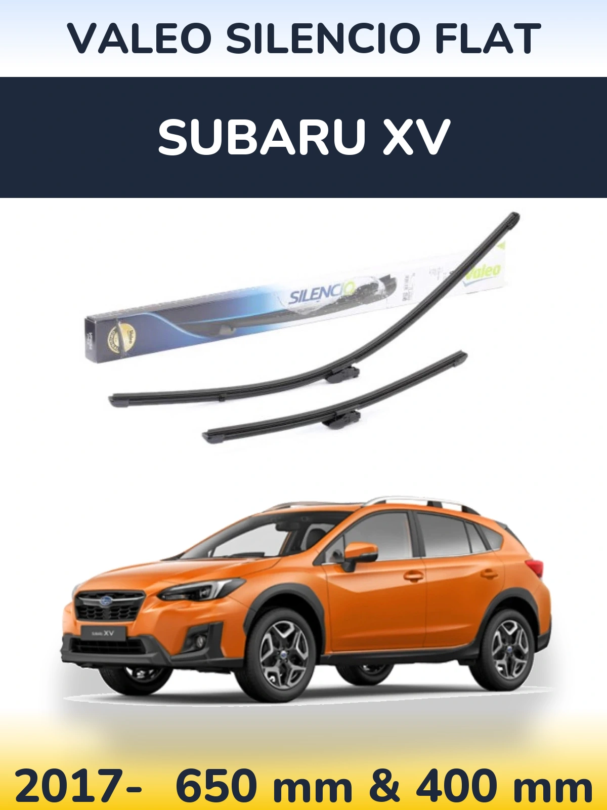 Комплект передних дворников Valeo Silencio Flat 650 & 400 мм для Subaru XV 2017-2026