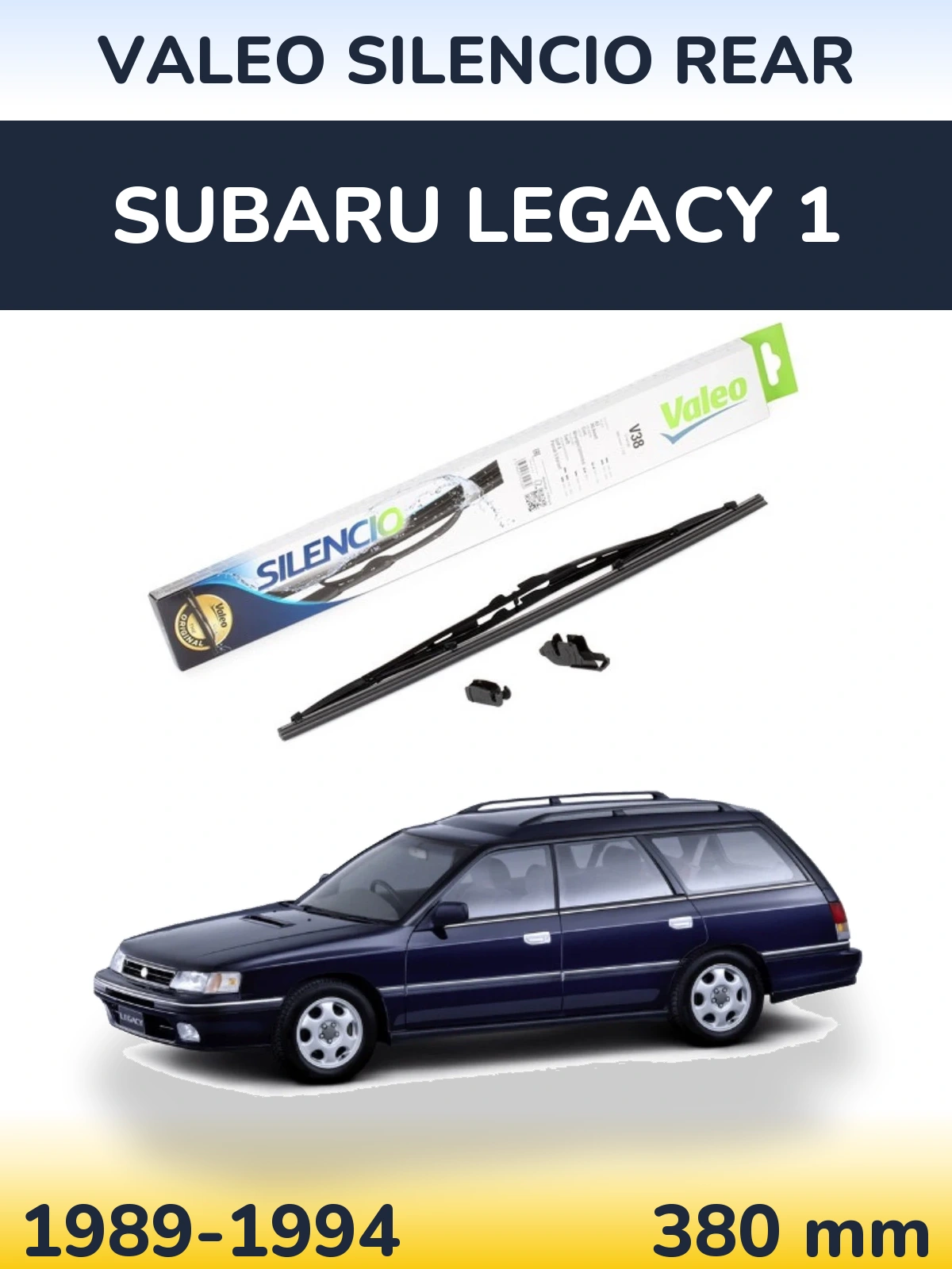 Rear wiper blade Valeo Silencio Rear 380 mm for Subaru Legacy 1 1989-1994