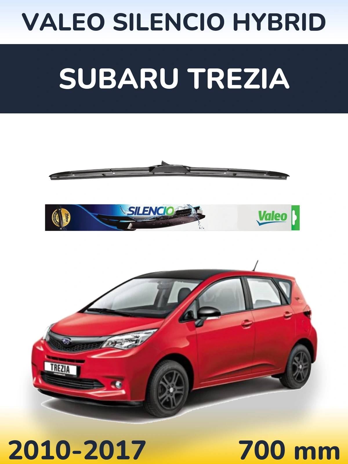 Front wiper blade Valeo Silencio Hybrid 700 mm for Subaru Trezia 2010-2017