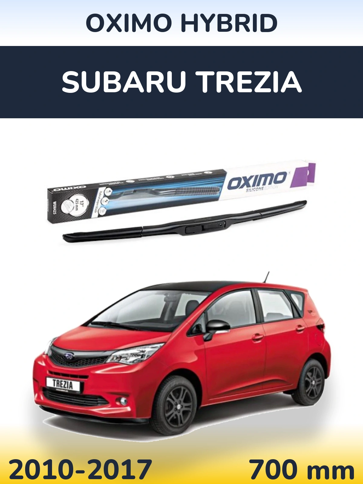 Front wiper blade Oximo Hybrid 700 mm for Subaru Trezia 2010-2017