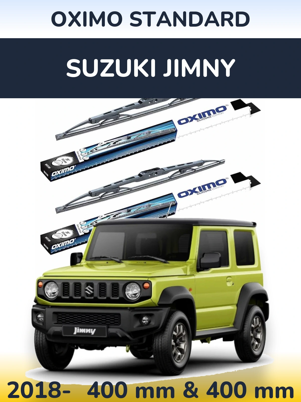 Комплект передніх щіток Oximo Standard 400 & 400 мм для Suzuki Jimny 2018-2026