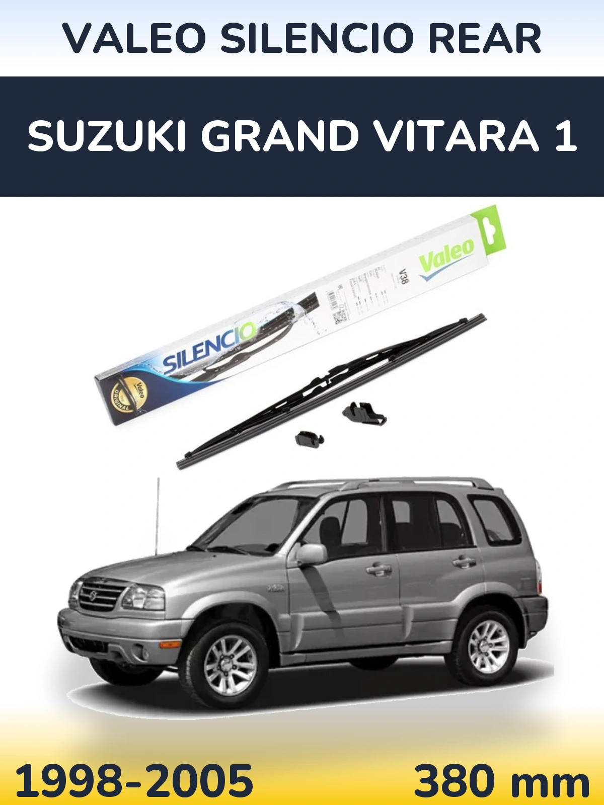 Задня щітка Valeo Silencio Rear 380 мм для Suzuki Grand Vitara 1 1998-2005