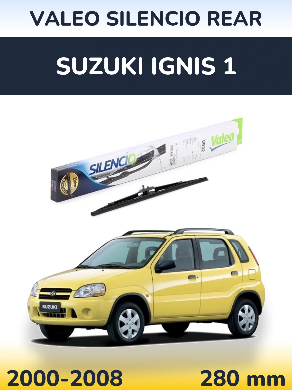 Rear wiper blade Valeo Silencio Rear 280 mm for Suzuki Ignis 1 2000-2008