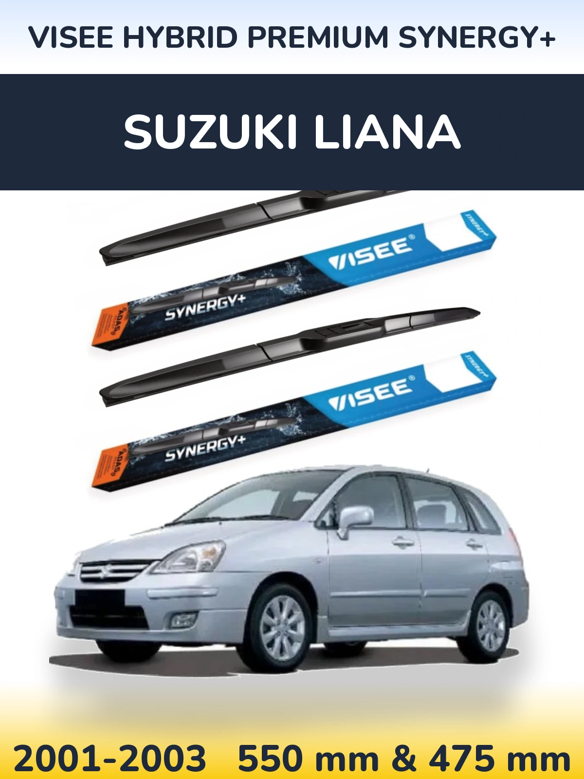Комплект передних дворников VISEE HYBRID PREMIUM SYNERGY+ 550 & 475 мм для Suzuki Liana 2001-2003