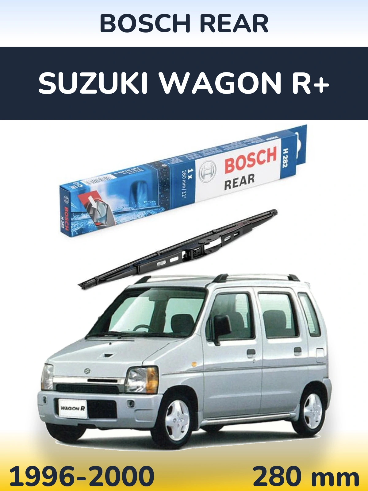 Rear wiper blade BOSCH Rear 280 mm for Suzuki Wagon R+ 1996-2000
