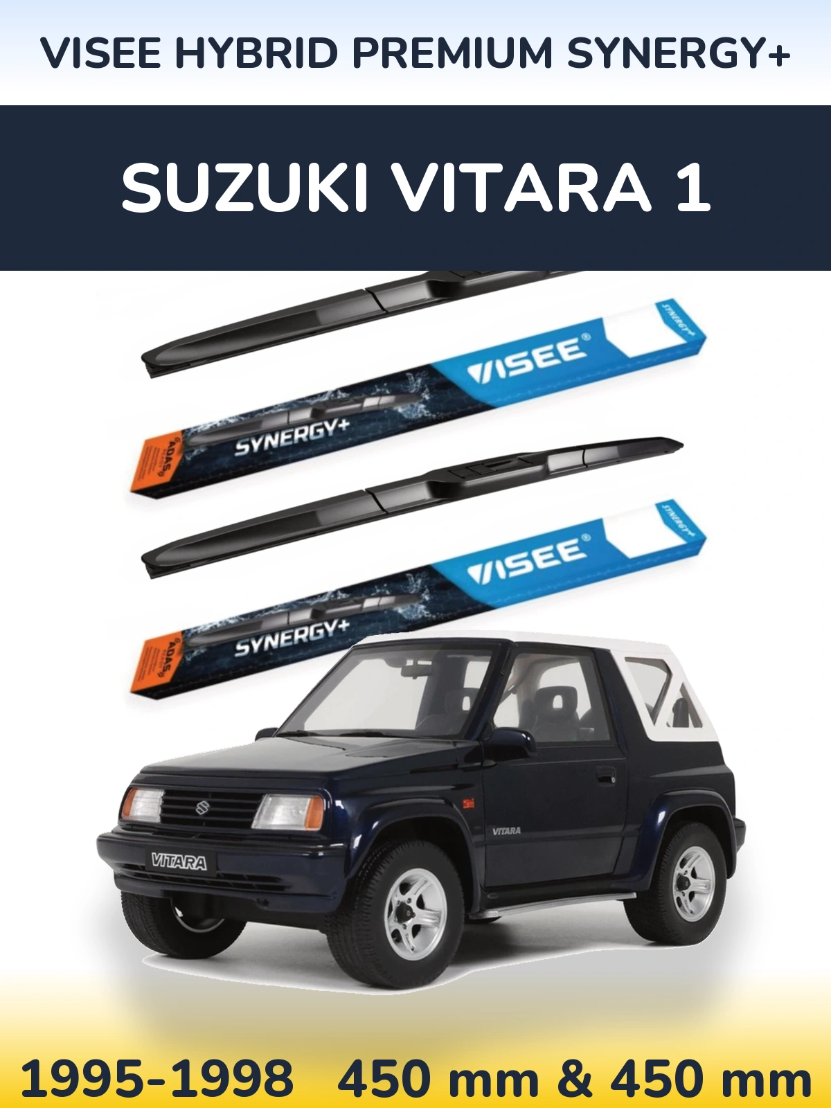Комплект передних дворников VISEE HYBRID PREMIUM SYNERGY+ 450 & 450 мм для Suzuki Vitara 1 1995-1998